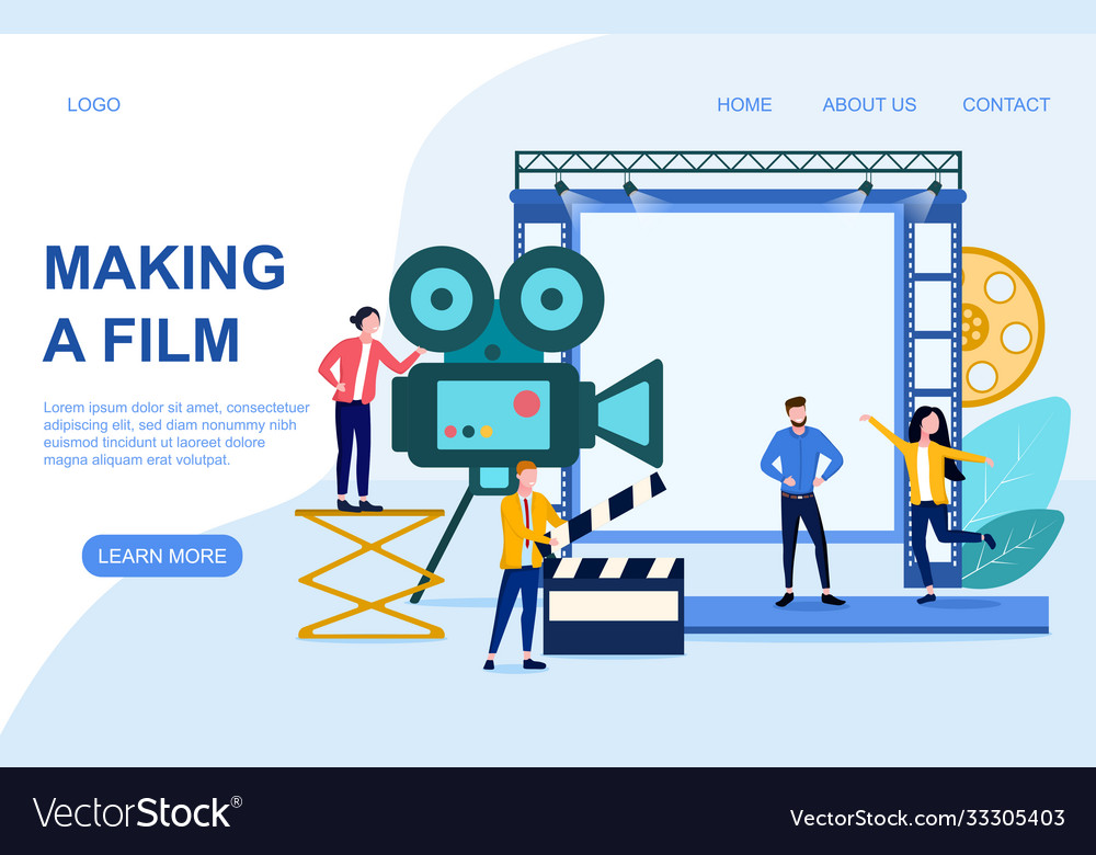 Web page template for movie creation vector image Web page template for movie creation