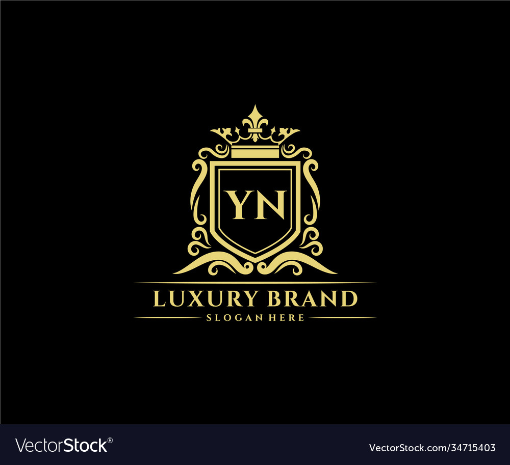 Yn initial letter gold calligraphic feminine