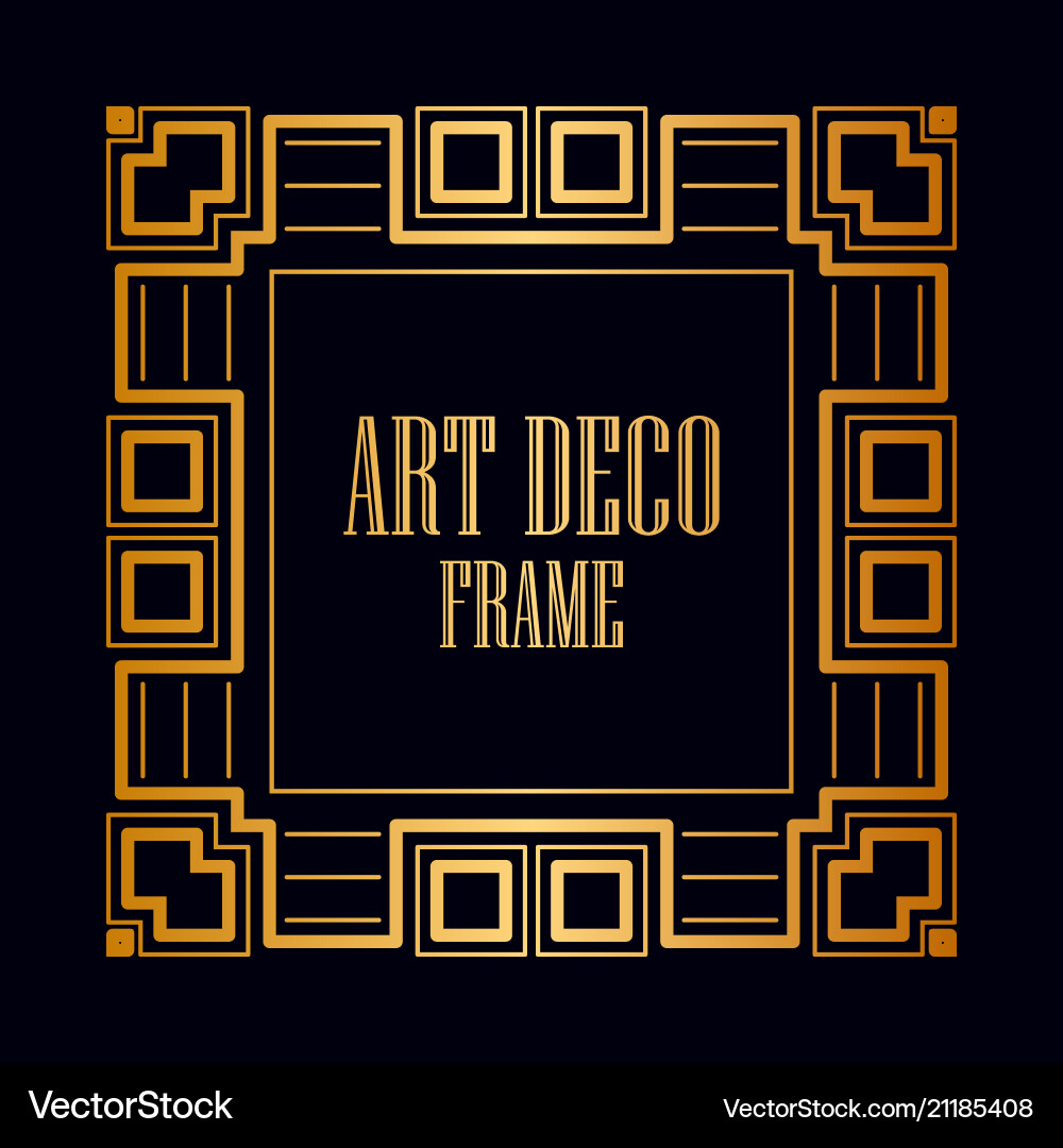 Art deco frame Royalty Free Vector Image - VectorStock