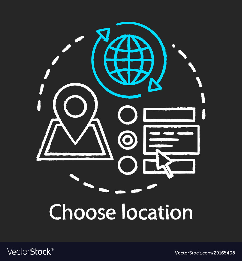 Choose location chalk icon planning travel Vector Image