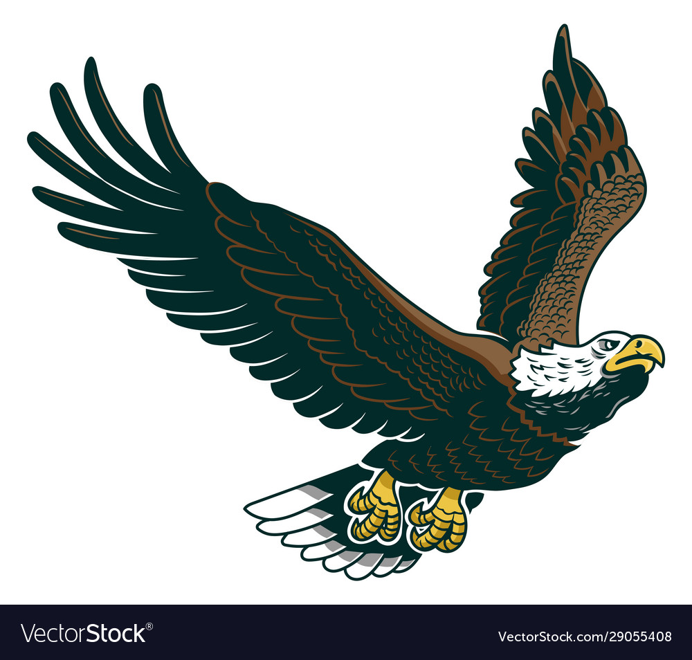 Classic american wild eagle emblem in fly Vector Image