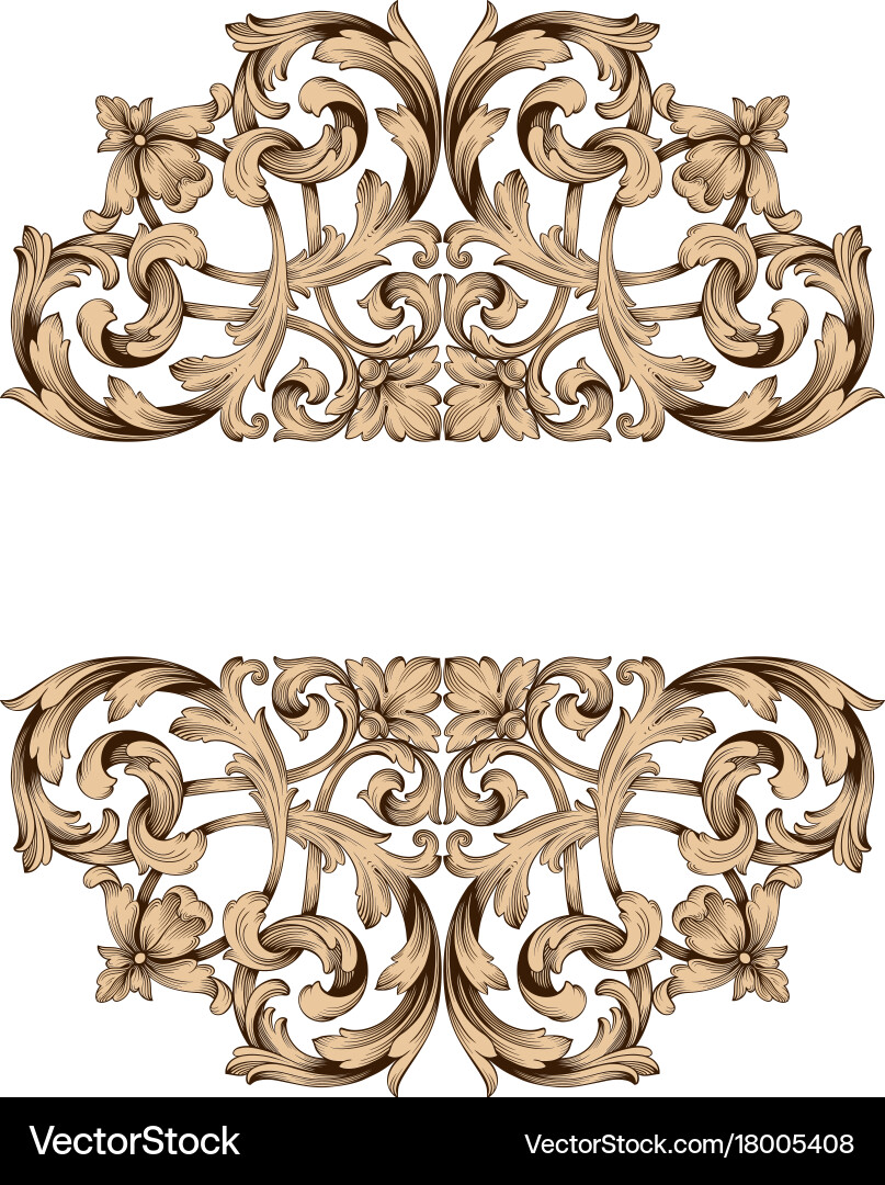 Classical baroque ornament Royalty Free Vector Image