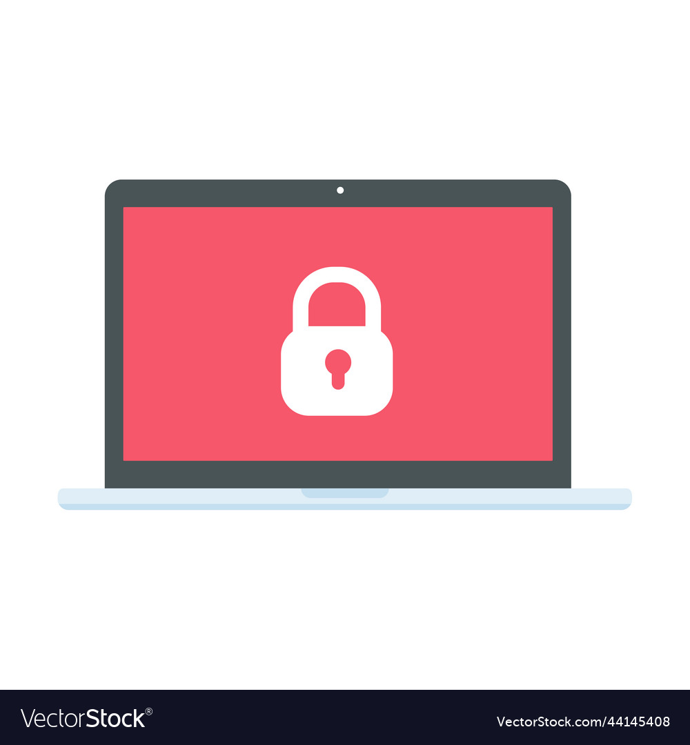 Computer with red screen the concept of ransom vector image Computer with red screen the concept of ransom