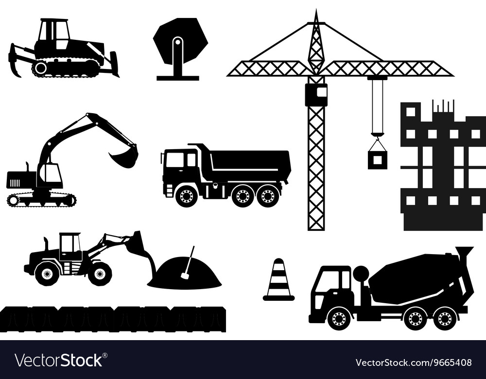 Construction site building a house - flat Vector Image