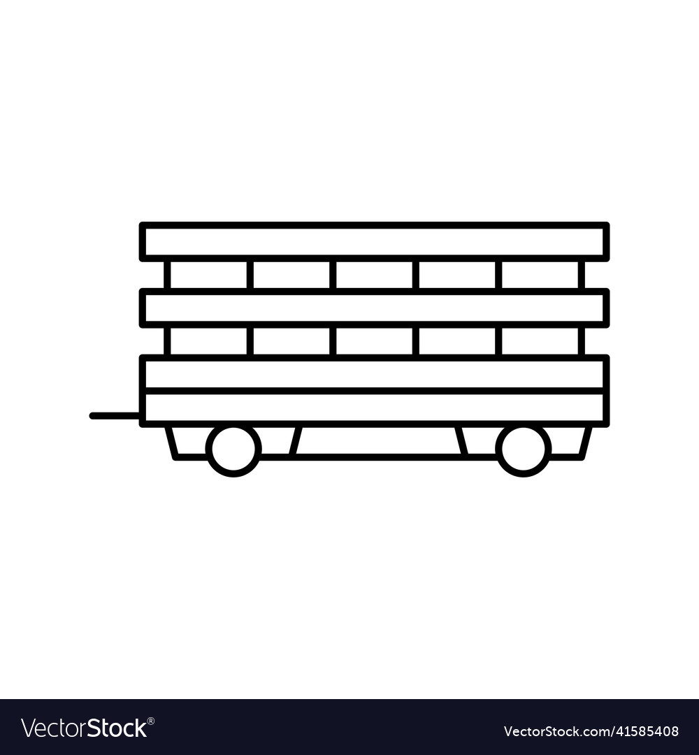 Farm products transportation trailer line icon