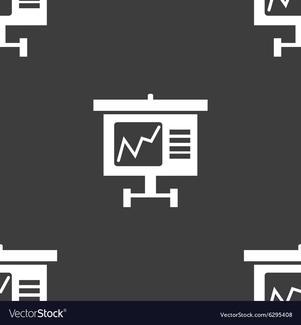 Graph icon sign seamless pattern on a gray