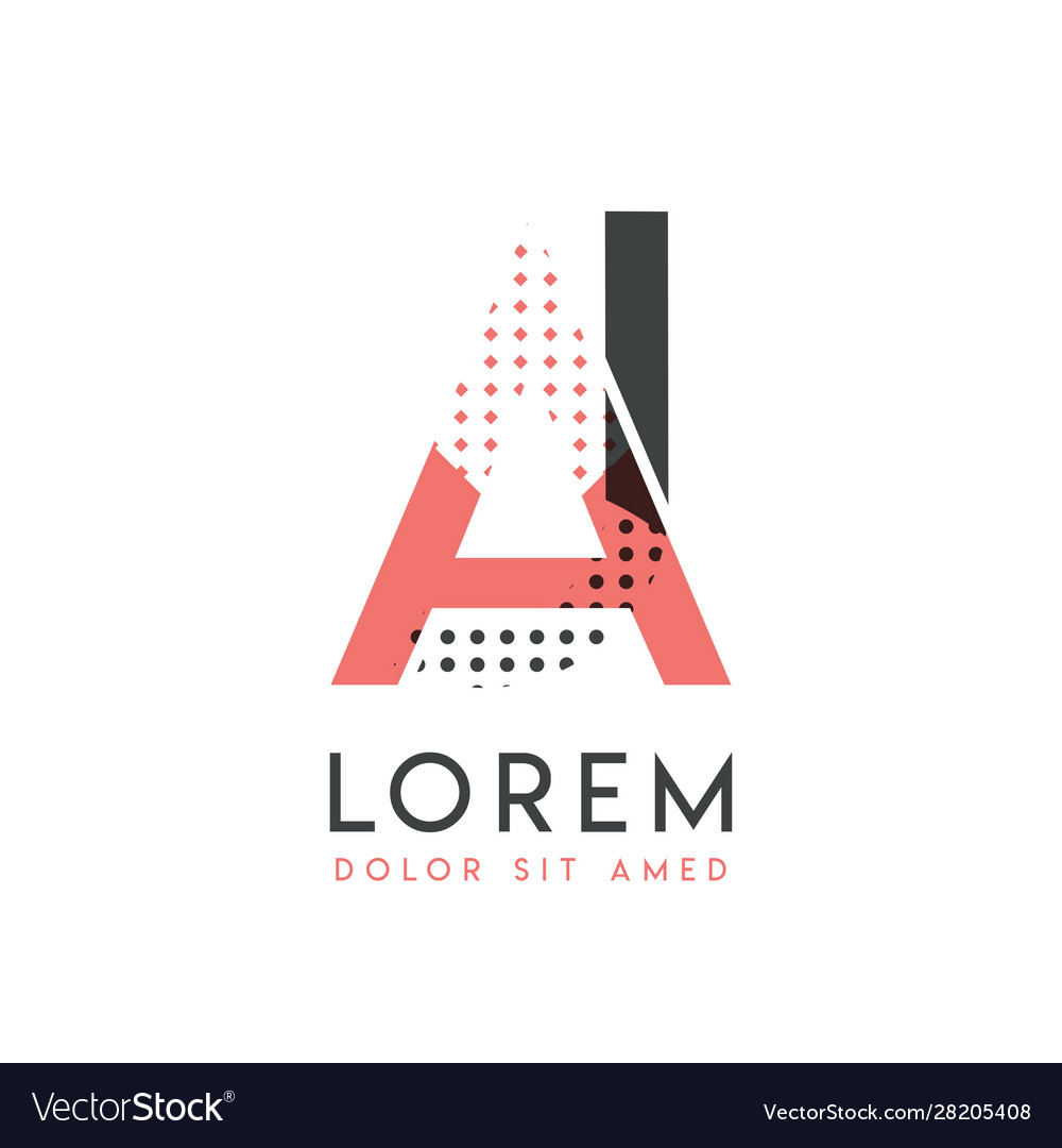 Ja modern logo design with gray and pink color vector image Ja modern logo design with gray and pink color
