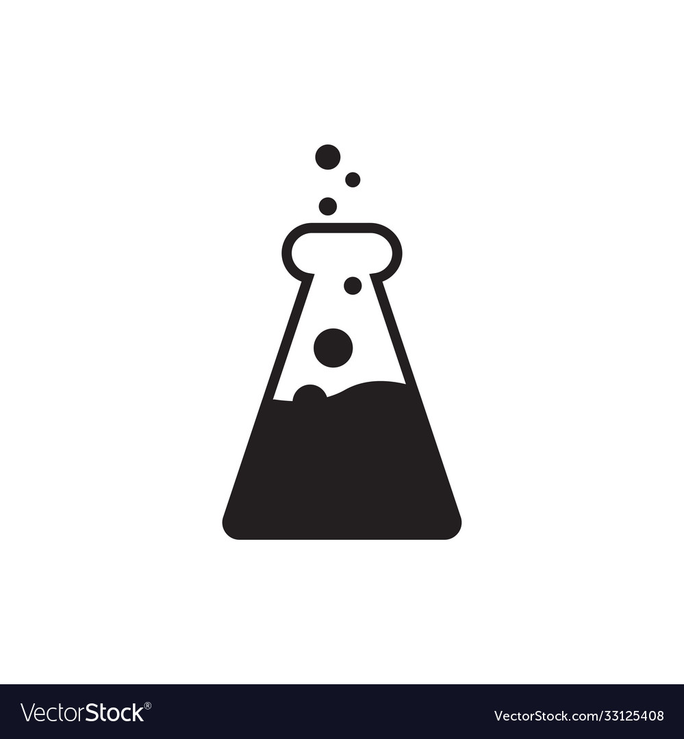 Lab flask icon design template isolated vector image Lab flask icon design template isolated