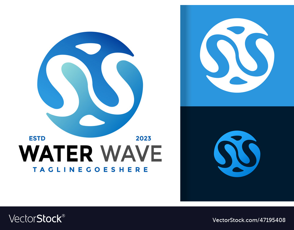 Buchstaben n Wasserwellen Logo-Symbol