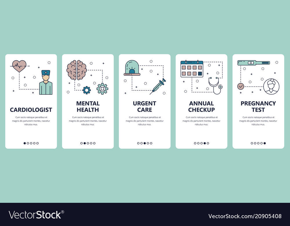 Line art web and mobile app template set vector image Line art web and mobile app template set