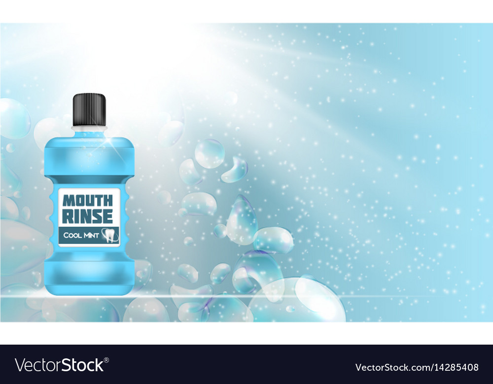 Mouth rinse design cosmetics product template fo