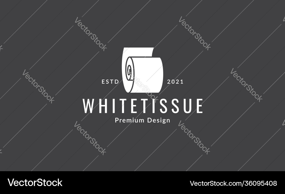 Roll tissue paper white logo icon symbol graphic Vector Image
