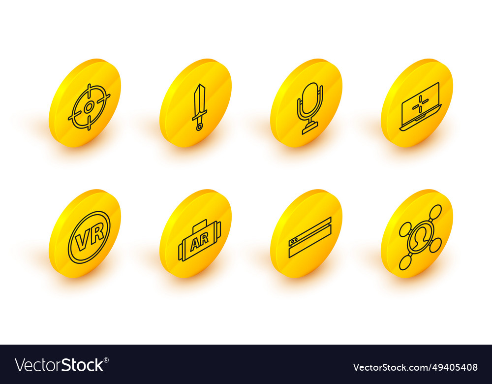 Set line share video game console ar augmented vector image Set line share video game console ar augmented