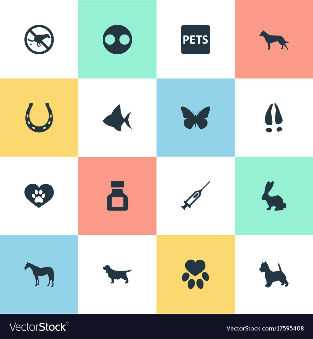 Set of simple zoo icons