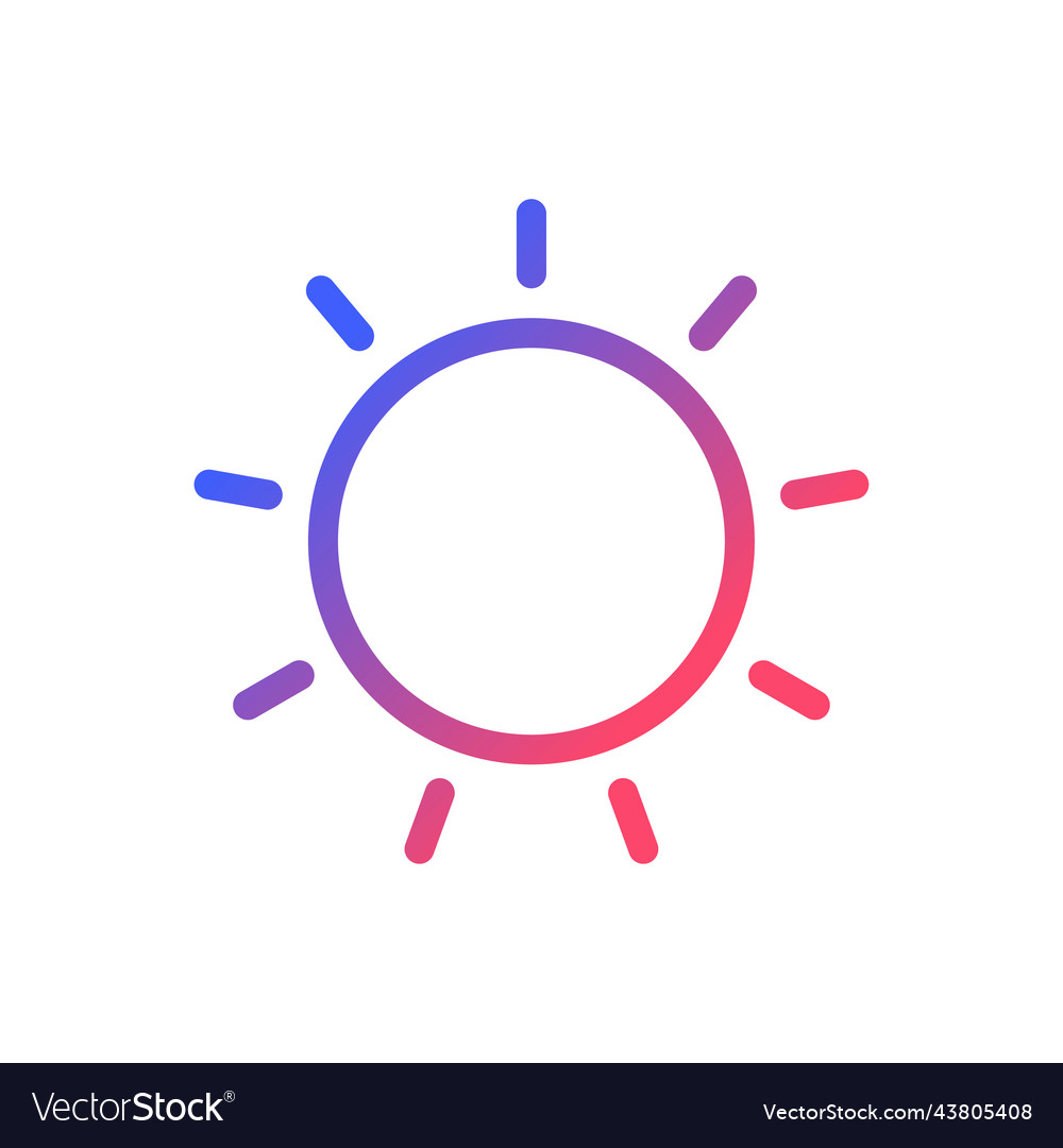 Sun pixel perfect gradient linear ui icon vector image Sun pixel perfect gradient linear ui icon