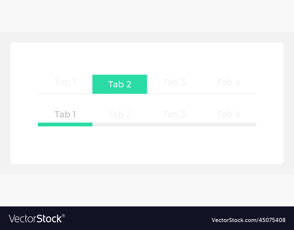 Tab bar menu ui elements kit vector image Tab bar menu ui elements kit