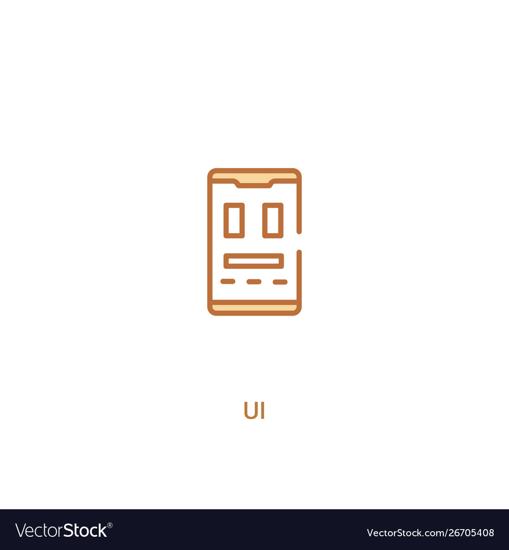 Ui concept 2 colored icon simple line element vector image Ui concept 2 colored icon simple line element