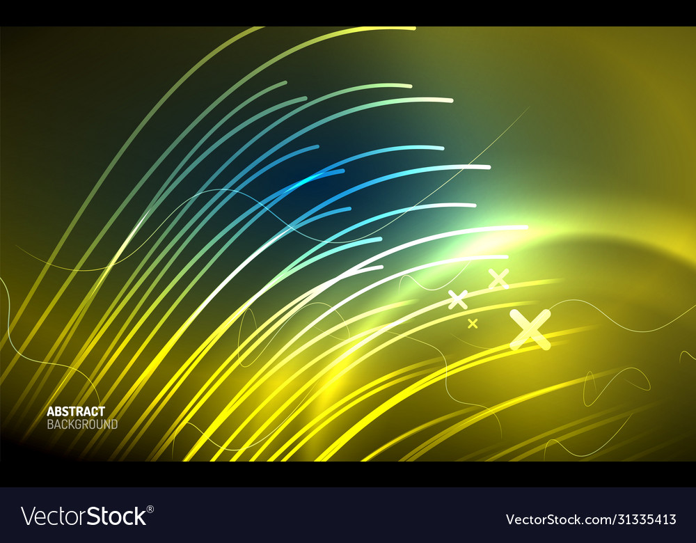 Abstract background - blue neon line design Vector Image