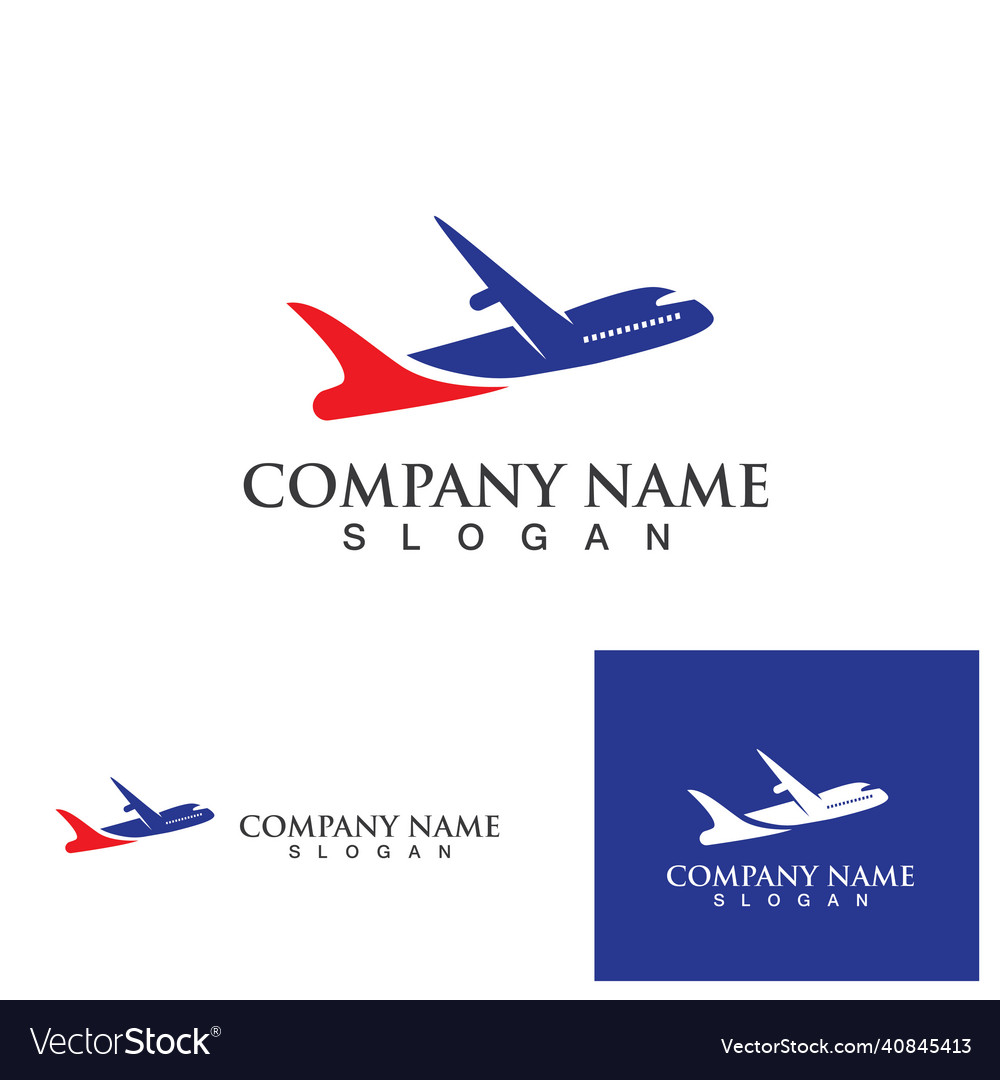 Aeroplane logo icon template Royalty Free Vector Image