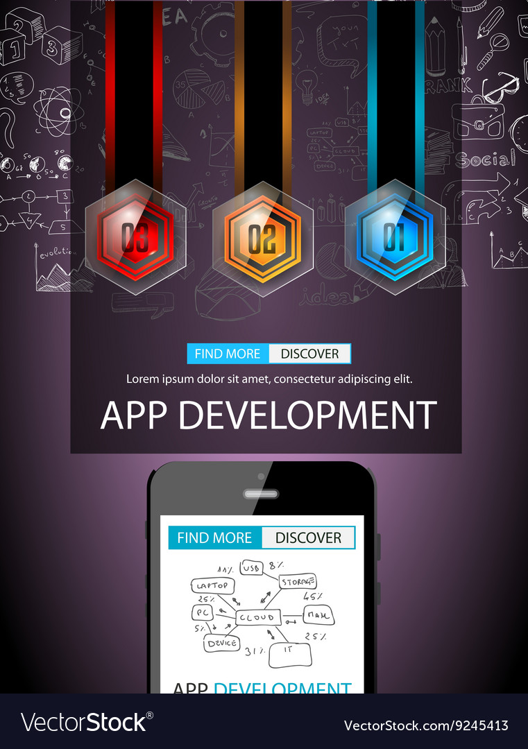 App development infographic concept background Vector Image