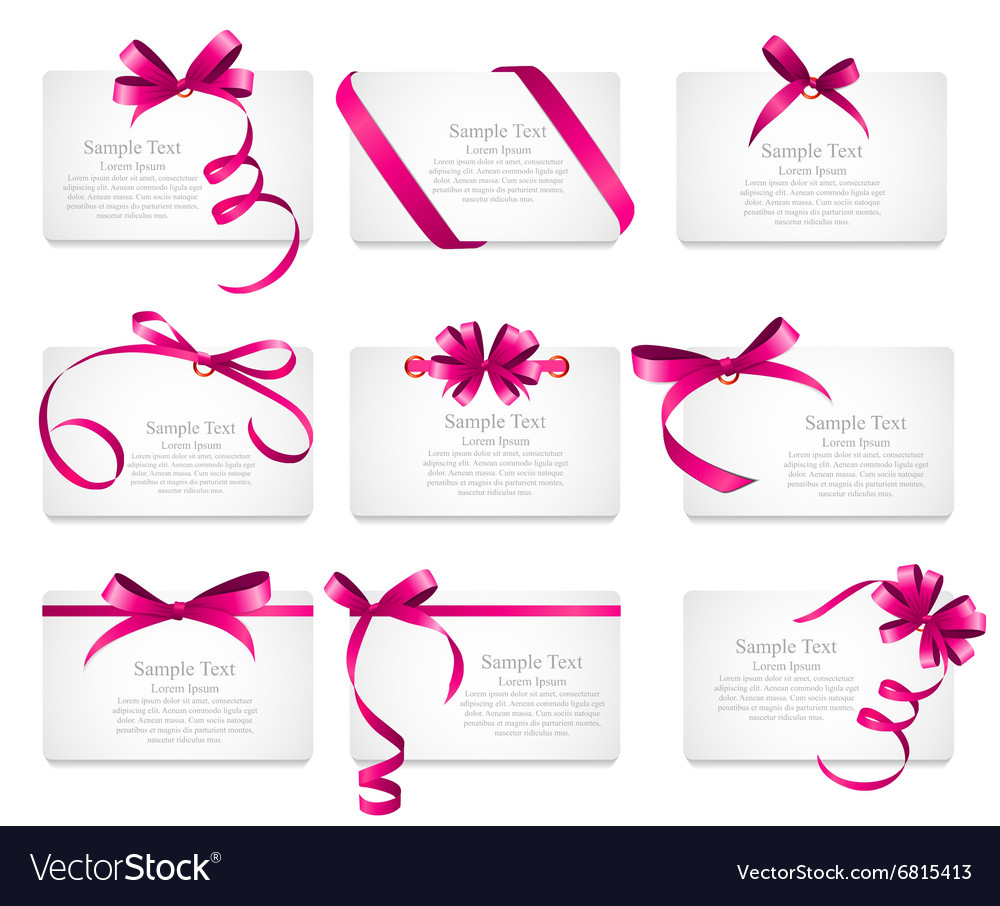 Card with pink ribbon and bow set