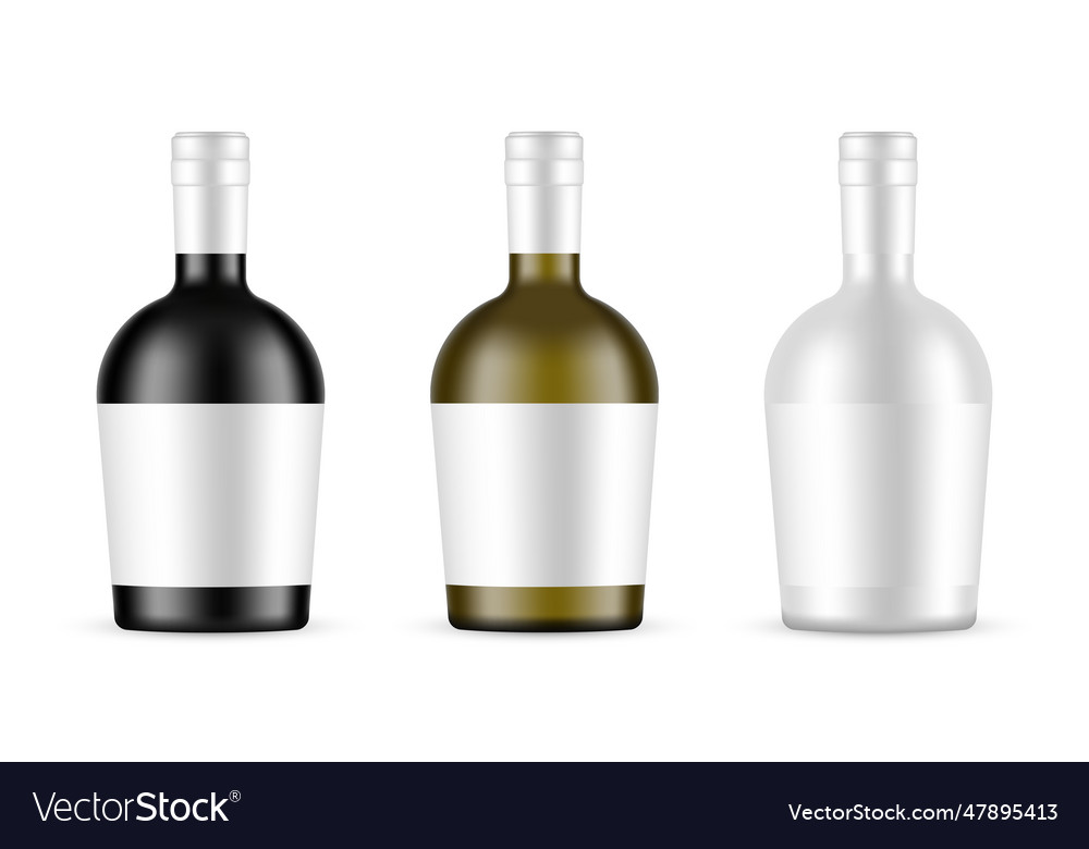 Cognac or wine bottle mockup Royalty Free Vector Image