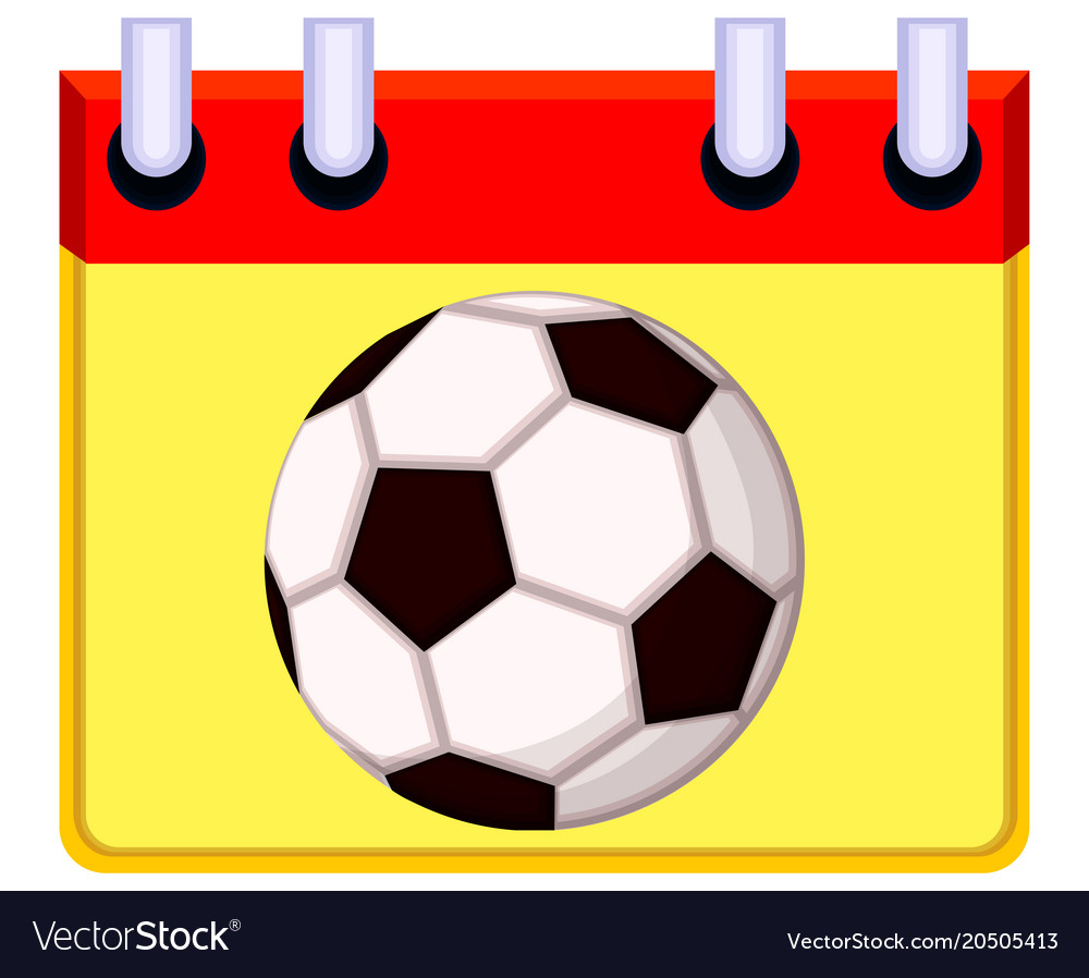 Colorful cartoon soccer game date calendar