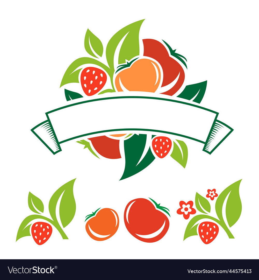 Fruit and vegetable label with copyspace can use Vector Image