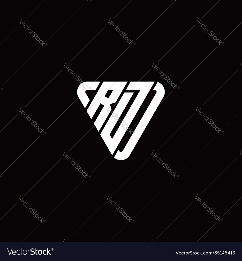 Initial letter r d linked triangle design logo vector image Initial letter r d linked triangle design logo
