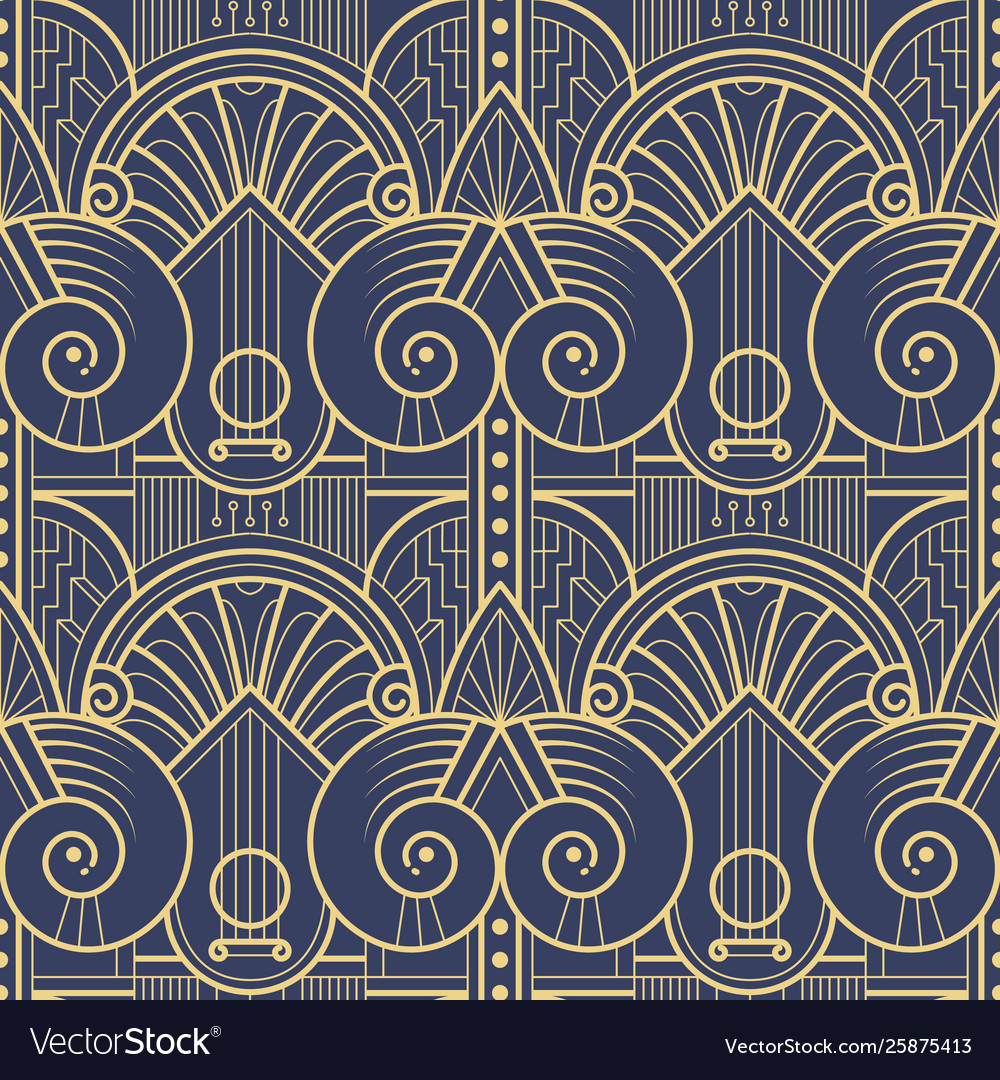 Modern geometric tiles pattern art deco seamless