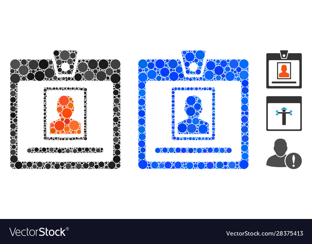 Person badge mosaic icon circle dots