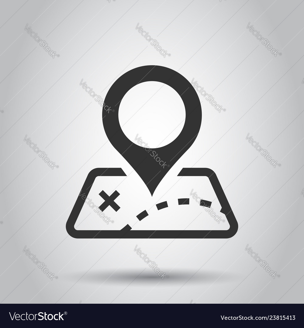 Pin map icon in flat style gps navigation
