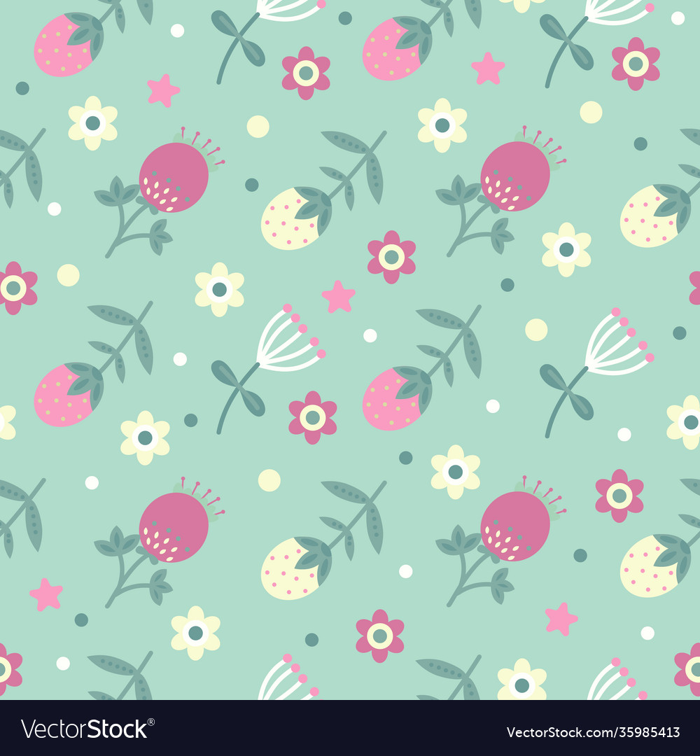 Seamless spring floral pattern pastel colors Vector Image