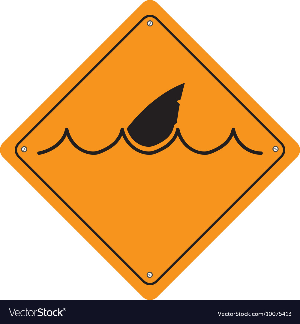 Shark signal silhouette icon Royalty Free Vector Image