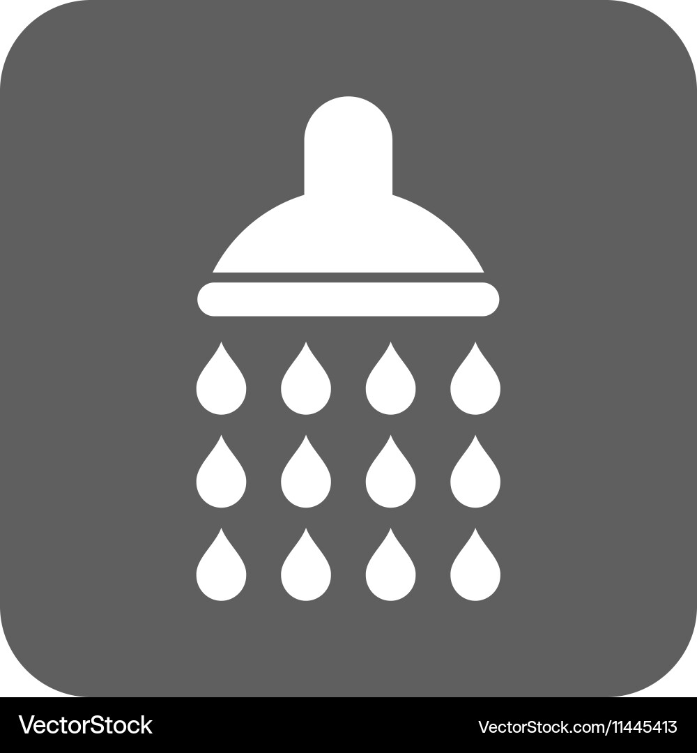 Shower flat squared icon Royalty Free Vector Image