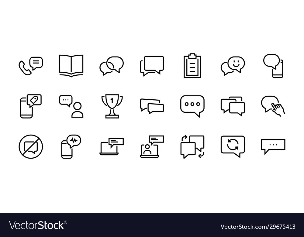 Simple set message line icons vector image Simple set message line icons