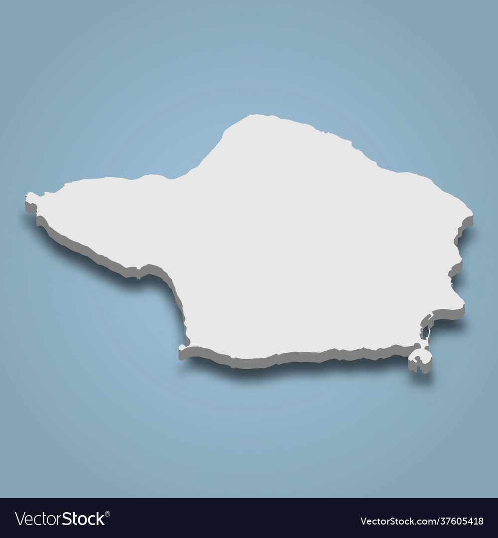 3d isometric map faial is an island in azores Vector Image