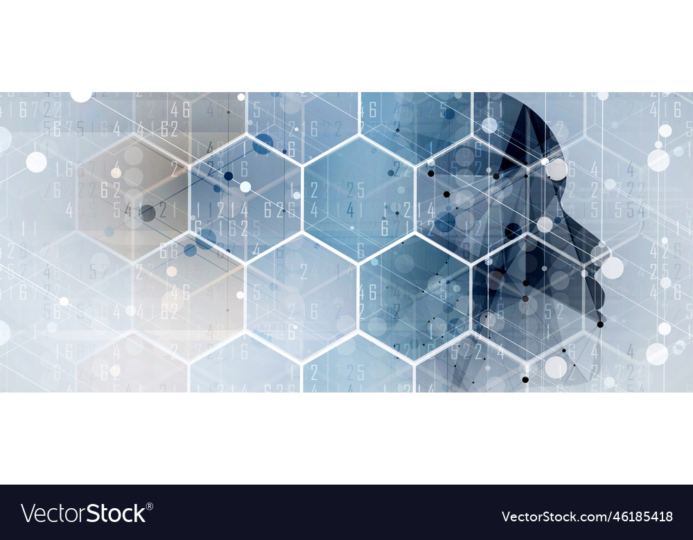 Artificial intelligence technology web background vector image Artificial intelligence technology web background