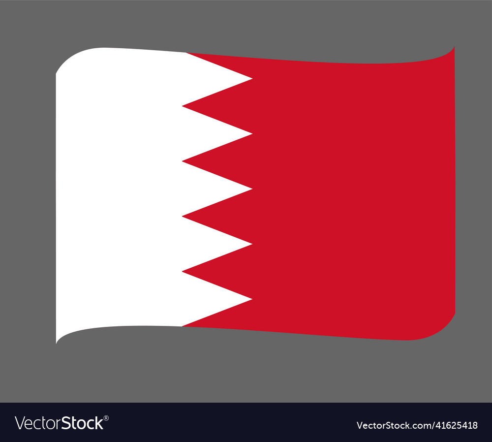 Bahrain flag national asia emblem ribbon design Vector Image