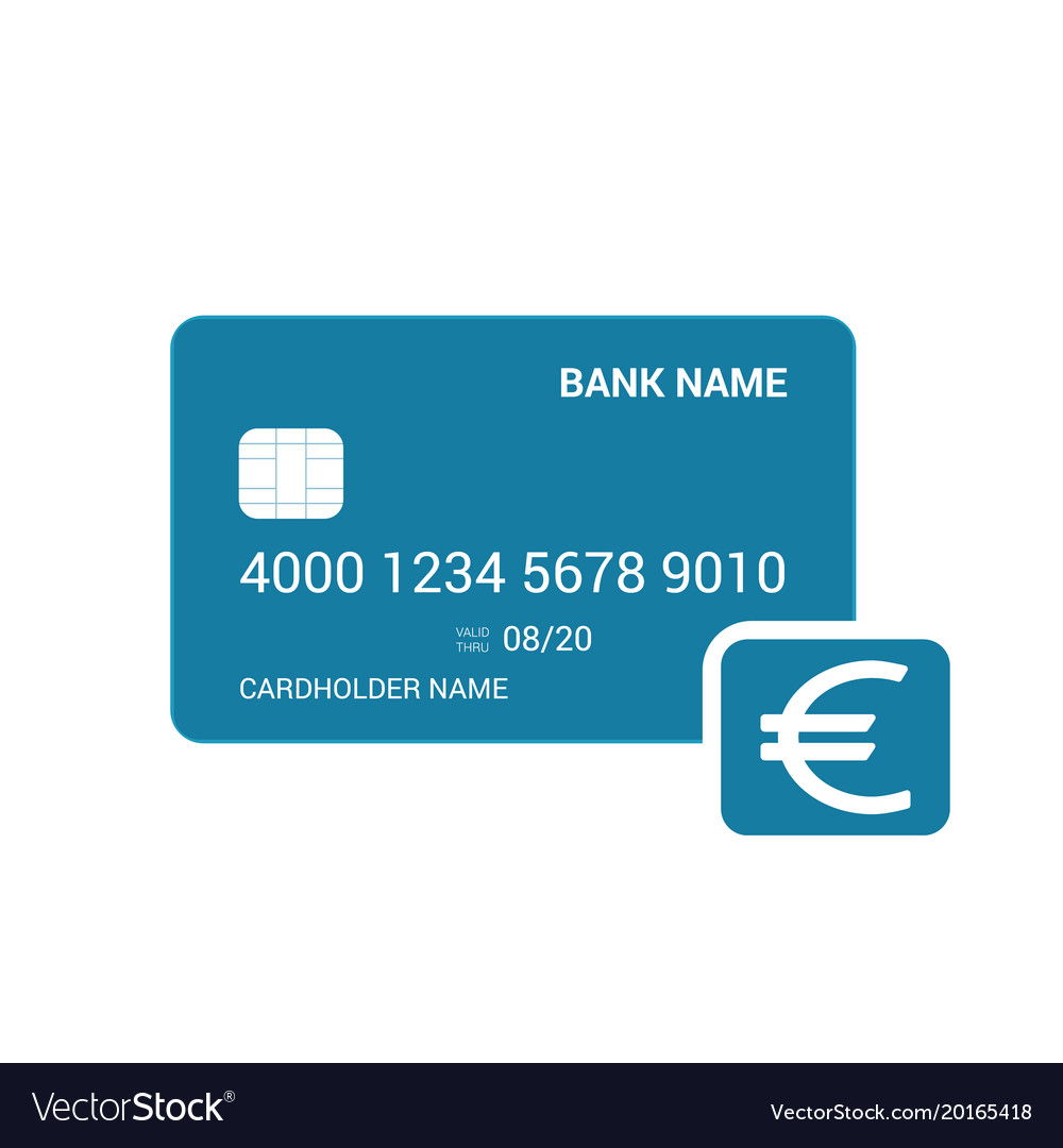 Bank card euro money icon