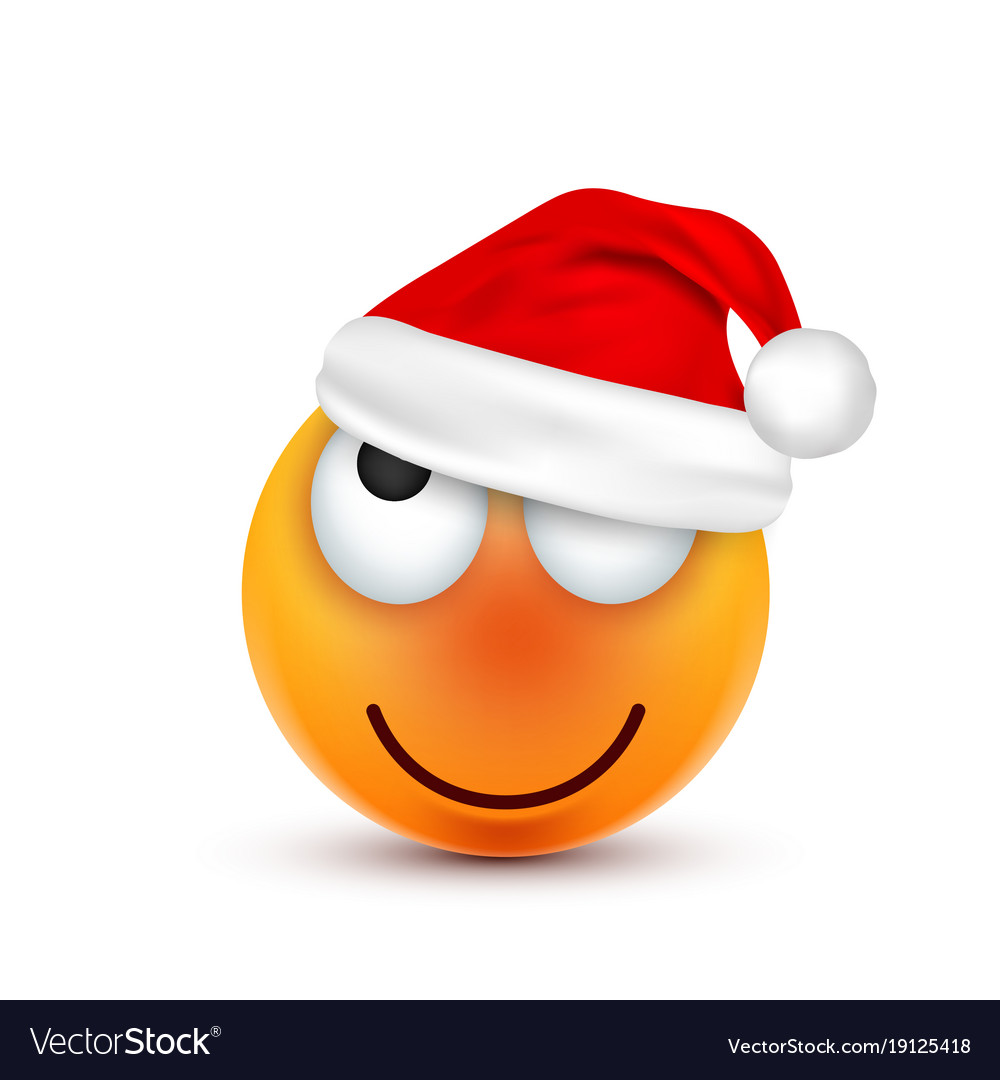 Christmas hat and smiley Royalty Free Vector Image