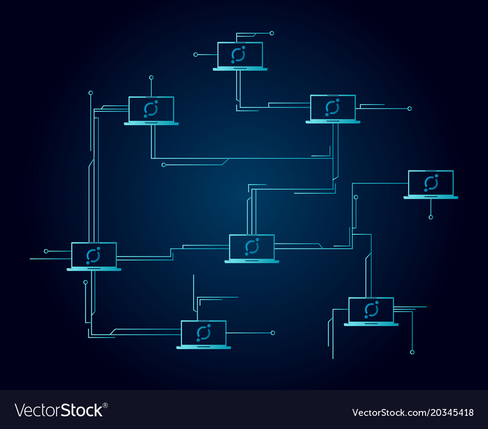 Cryptocurrency icon circuit on dark background