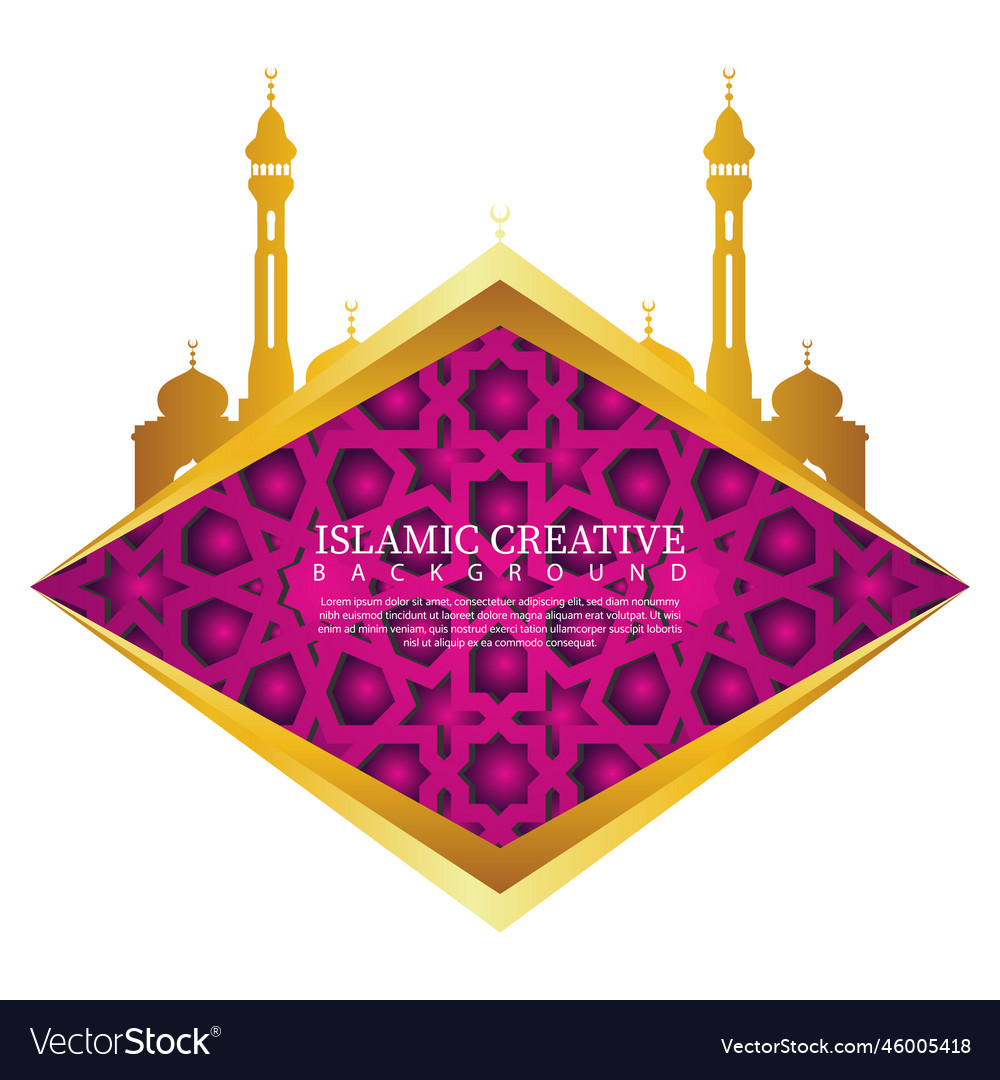 Elegant mosque gate design islamic creative Vector Image