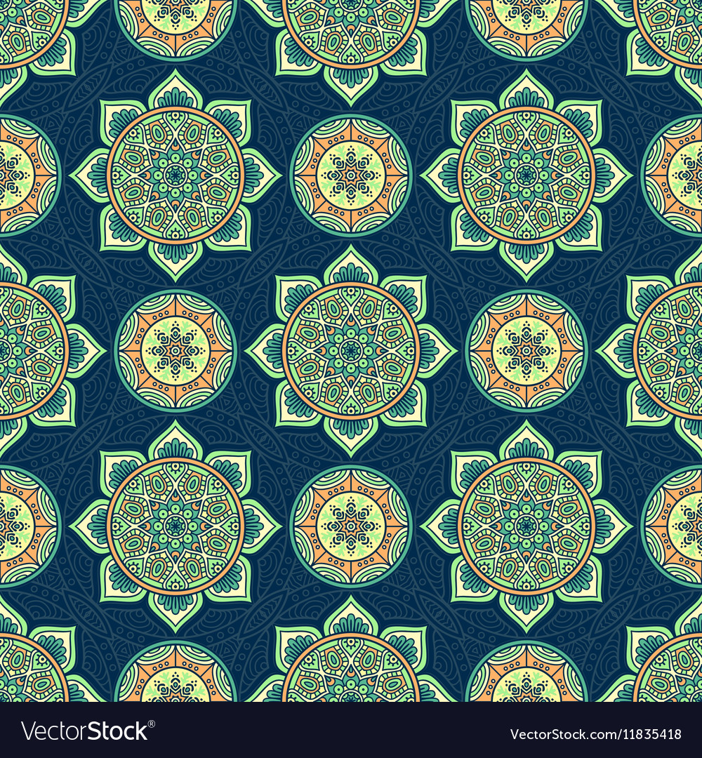 Ethnic floral seamless pattern