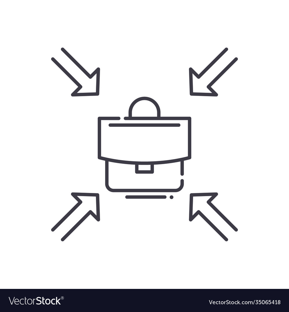 Focus at work concept icon linear isolated Vector Image