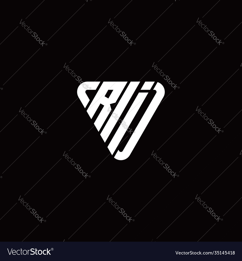 Initial letter r i linked triangle design logo vector image Initial letter r i linked triangle design logo