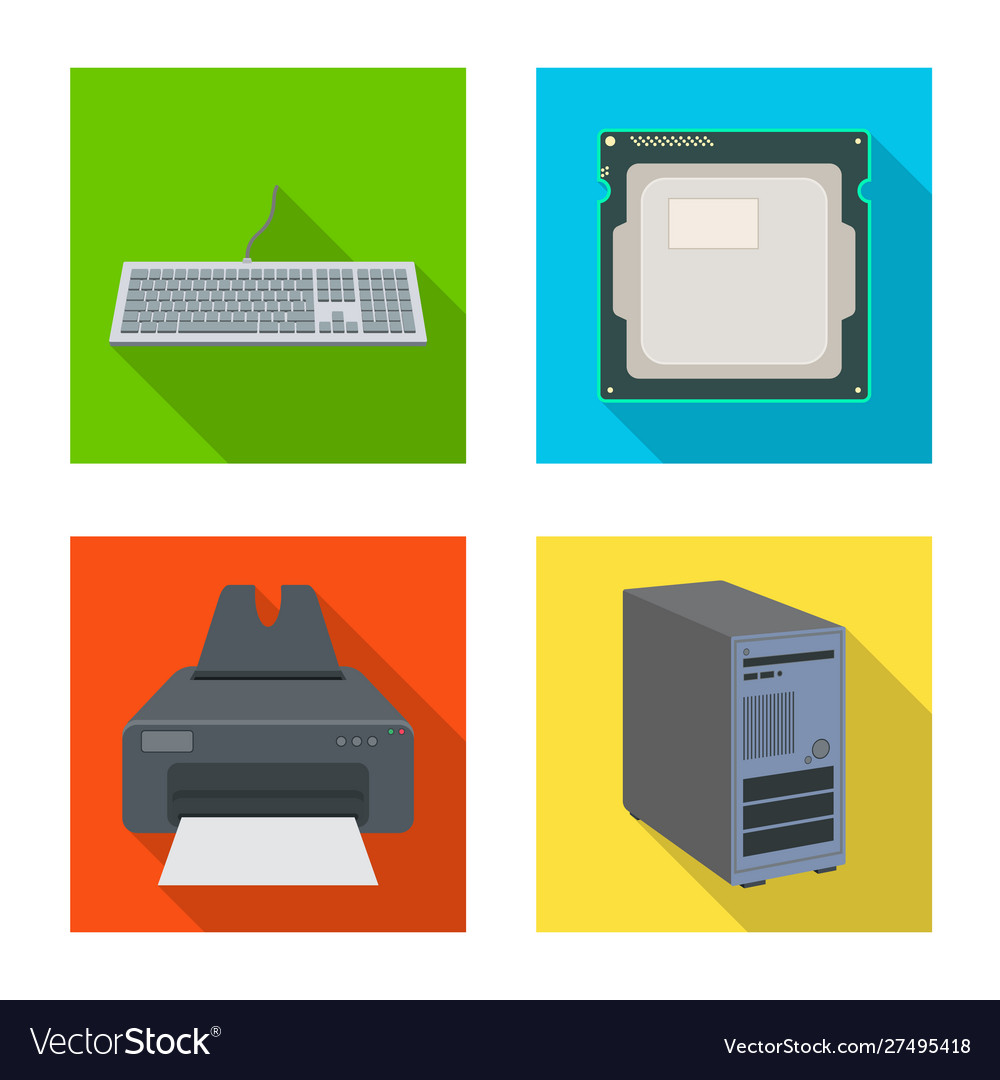 Isolated object laptop and device symbol set vector image Isolated object laptop and device symbol set
