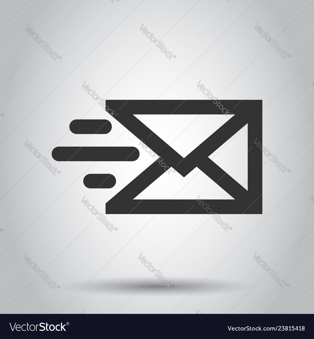 Mail envelope icon in flat style email message vector image Mail envelope icon in flat style email message