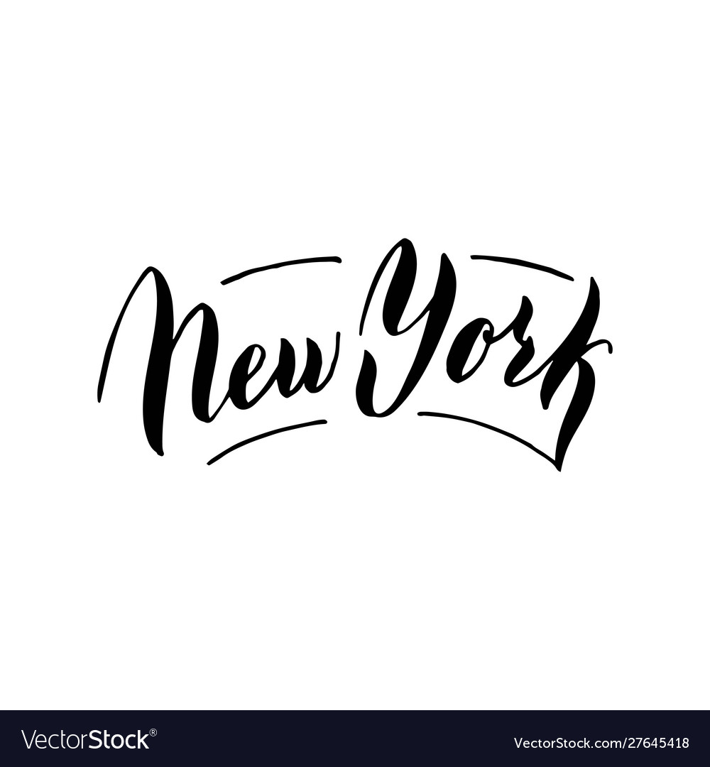 New york lettering text trendy handwritten font vector image New york lettering text trendy handwritten font