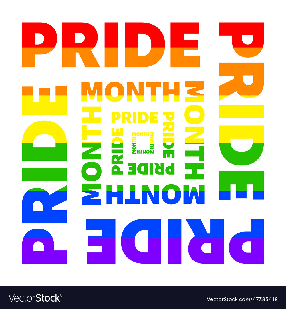 Pride month typography poster Royalty Free Vector Image